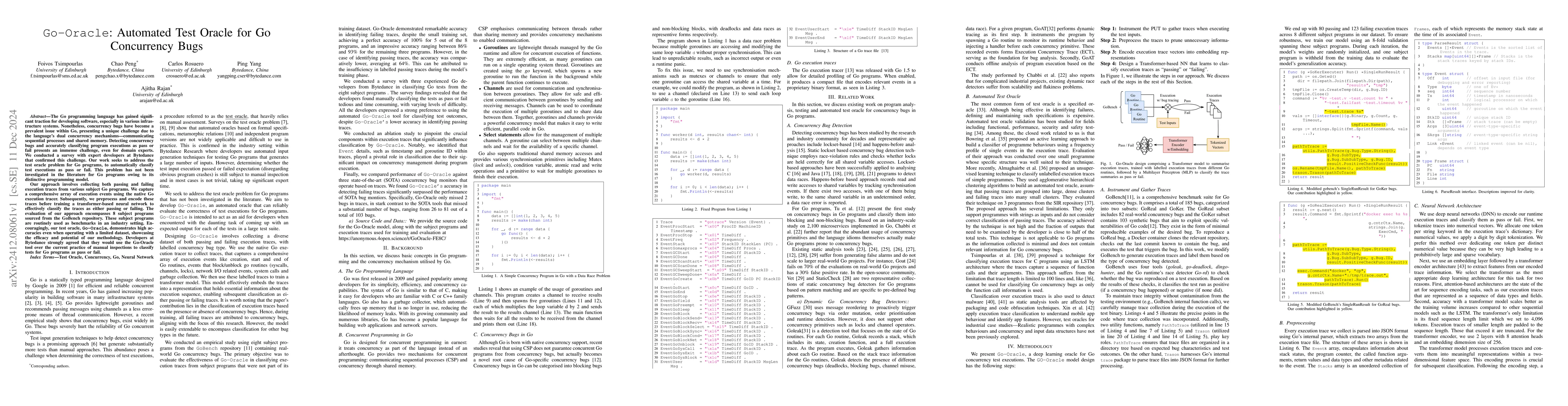 Thumbnail for Go-Oracle: Automated Test Oracle for Go Concurrency Bugs