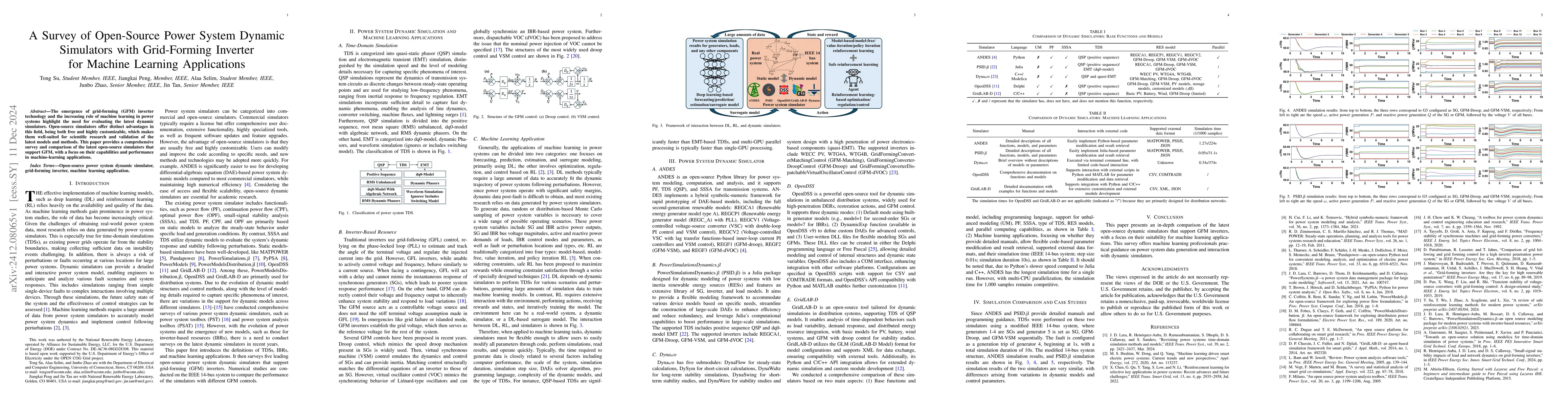 Thumbnail for A Survey of Open-Source Power System Dynamic Simulators with
  Grid-Forming Inverter for Machine Learning Applications