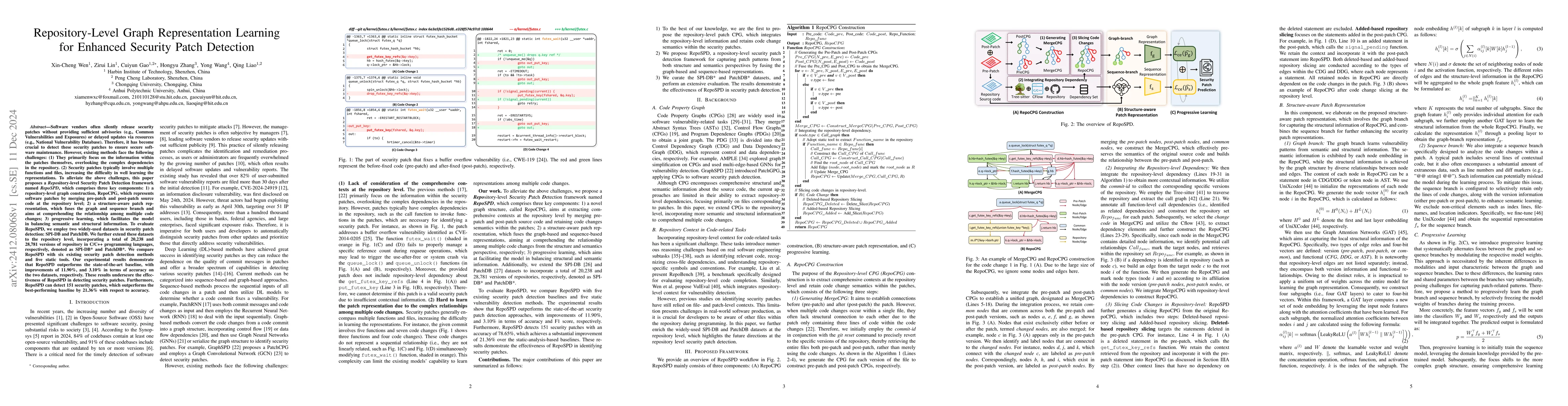 Thumbnail for Repository-Level Graph Representation Learning for Enhanced Security
  Patch Detection