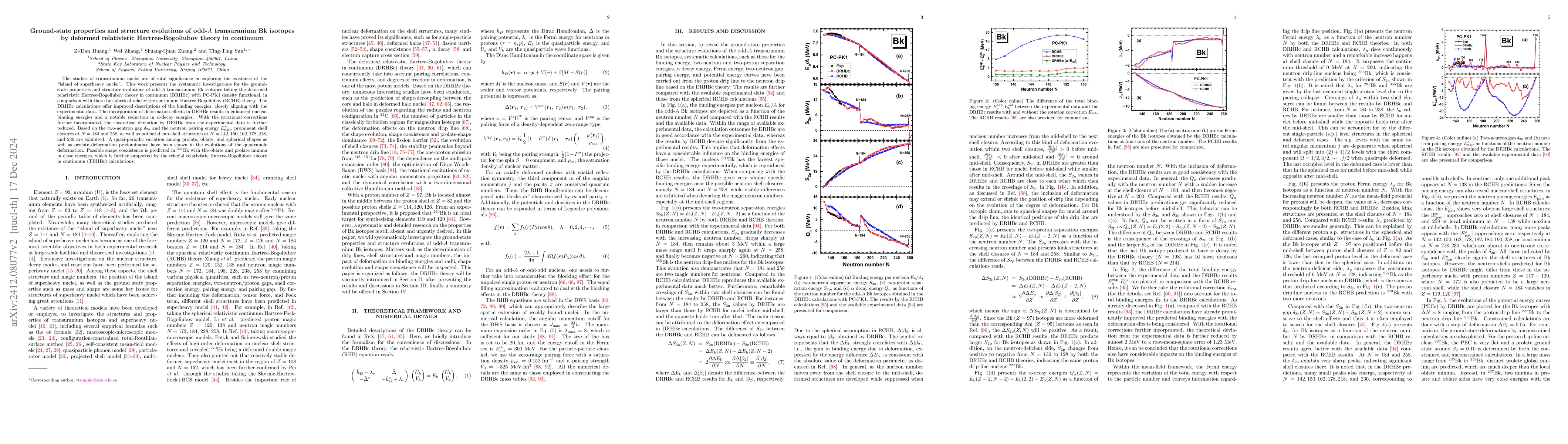 Thumbnail for Ground-state properties and structure evolutions of odd-$A$ transuranium
  Bk isotopes by deformed relativistic Hartree-Bogoliubov theory in continuum