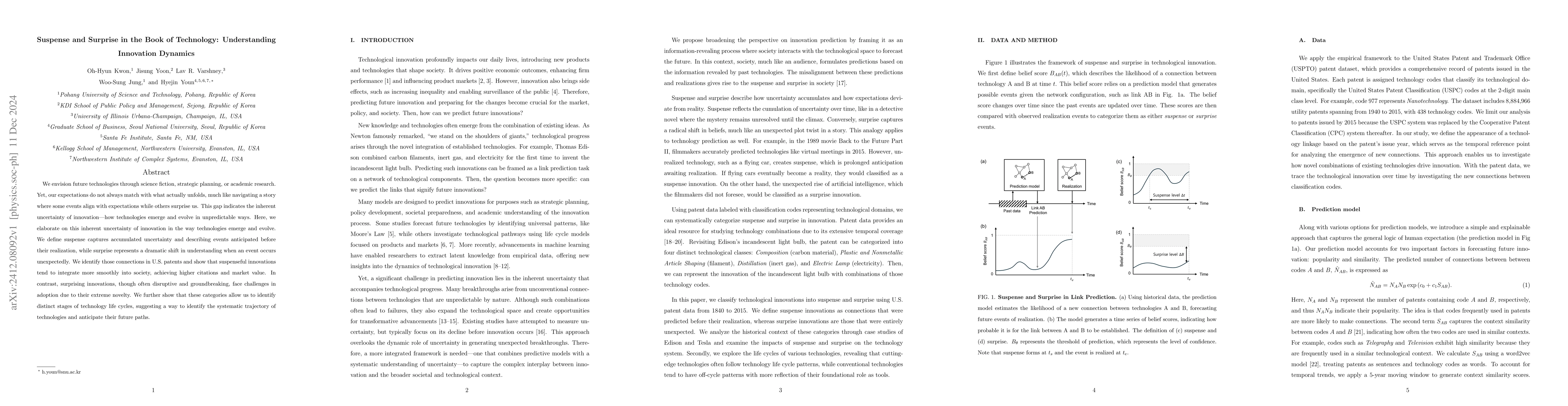 Thumbnail for Suspense and surprise in the book of technology: Understanding
  innovation dynamics