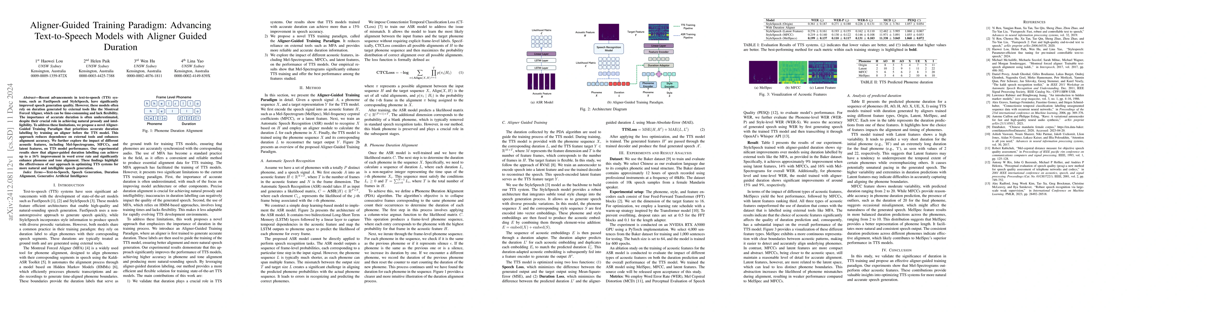 Thumbnail for Aligner-Guided Training Paradigm: Advancing Text-to-Speech Models with
  Aligner Guided Duration
