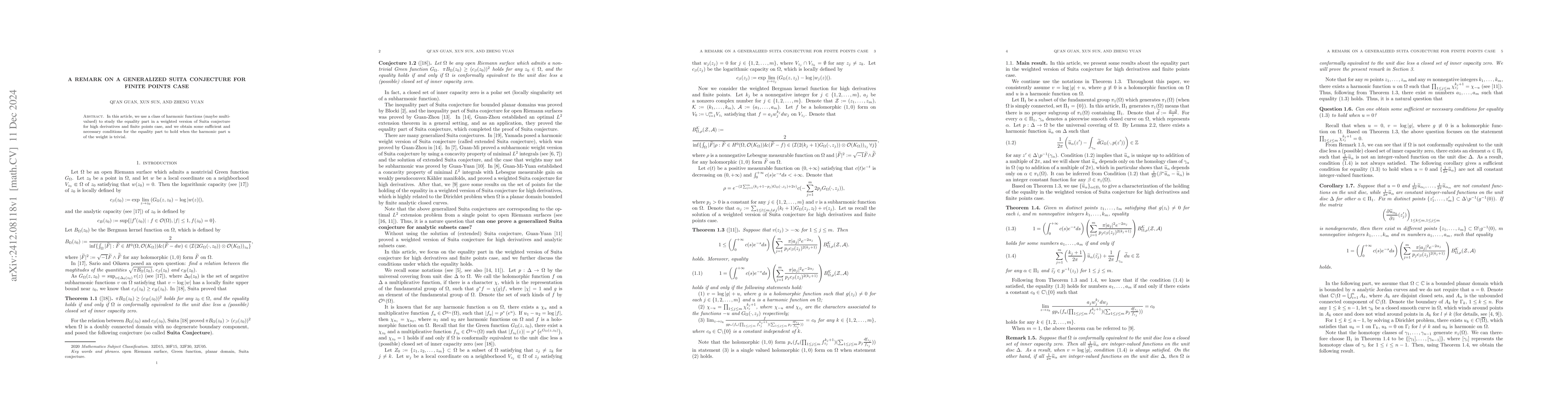 Thumbnail for A remark on a generalized Suita conjecture for finite points case