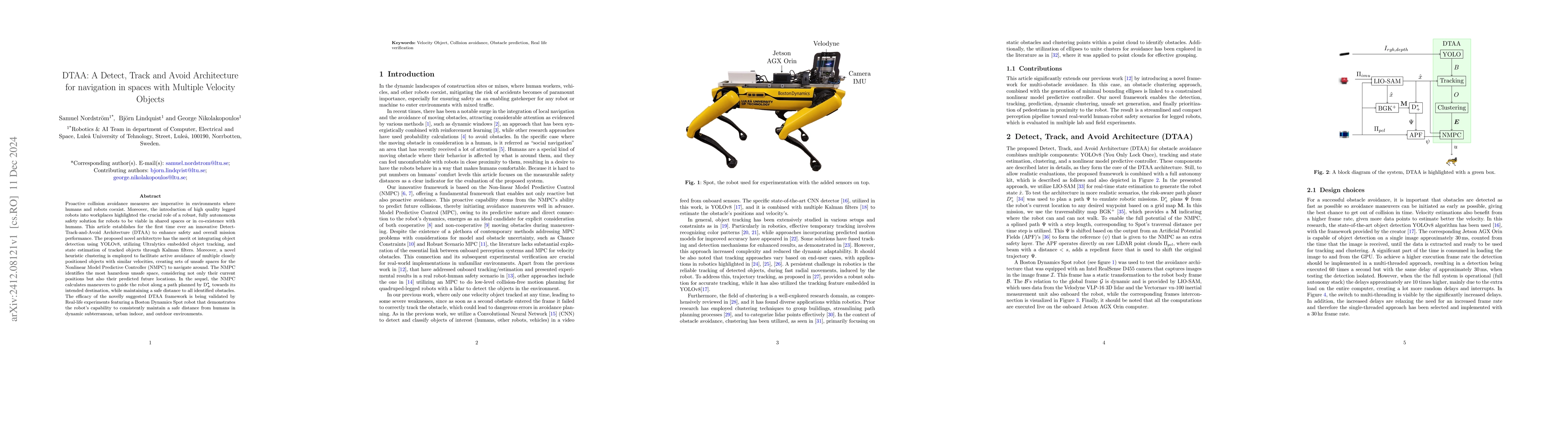 Thumbnail for DTAA: A Detect, Track and Avoid Architecture for navigation in spaces
  with Multiple Velocity Objects