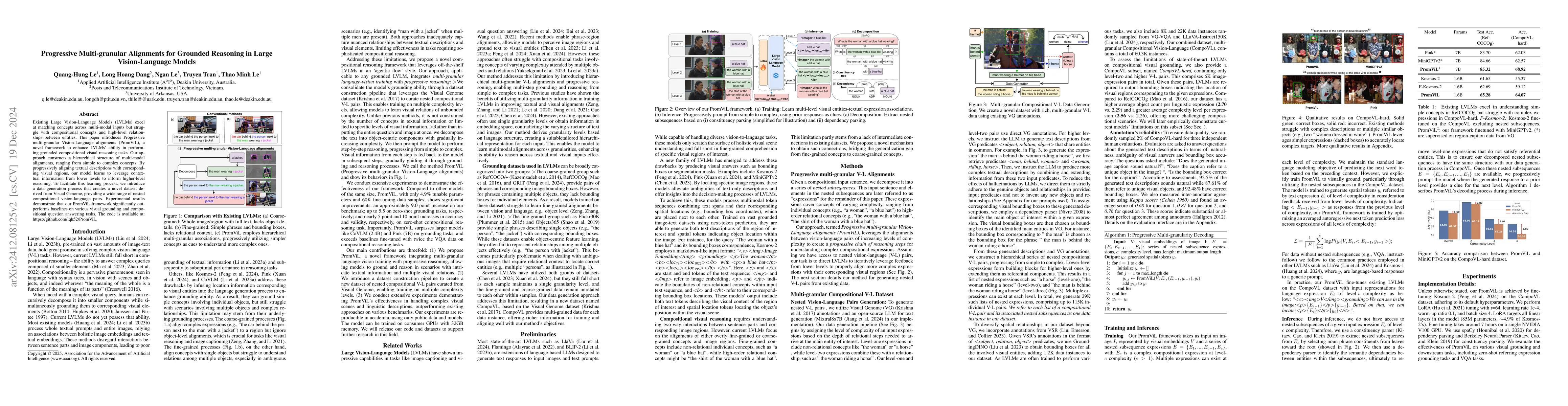 Thumbnail for Progressive Multi-granular Alignments for Grounded Reasoning in Large
  Vision-Language Models