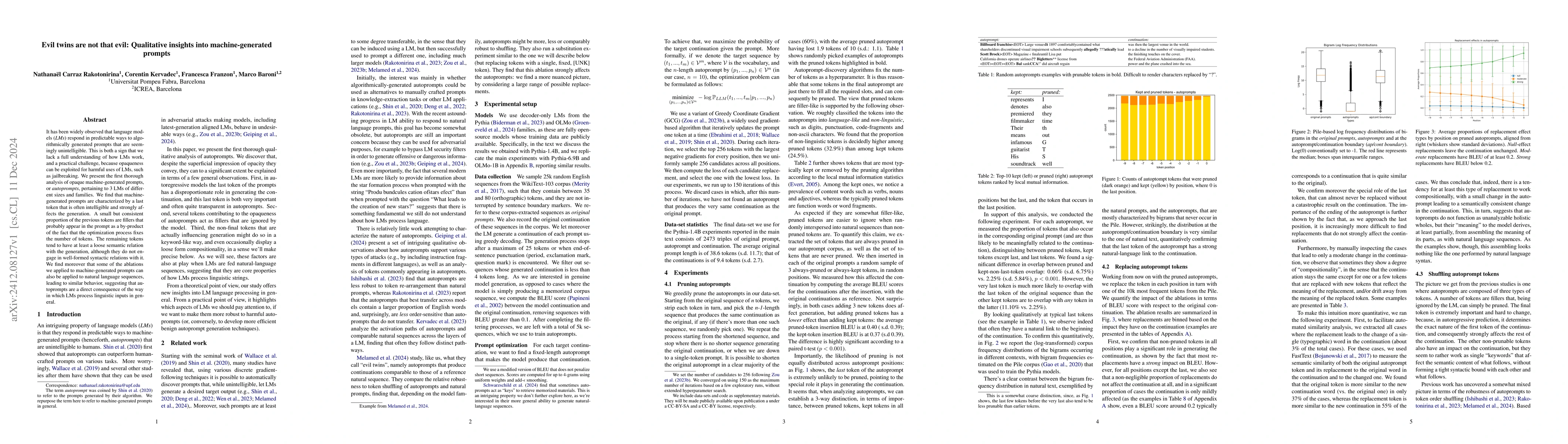 Thumbnail for Evil twins are not that evil: Qualitative insights into
  machine-generated prompts