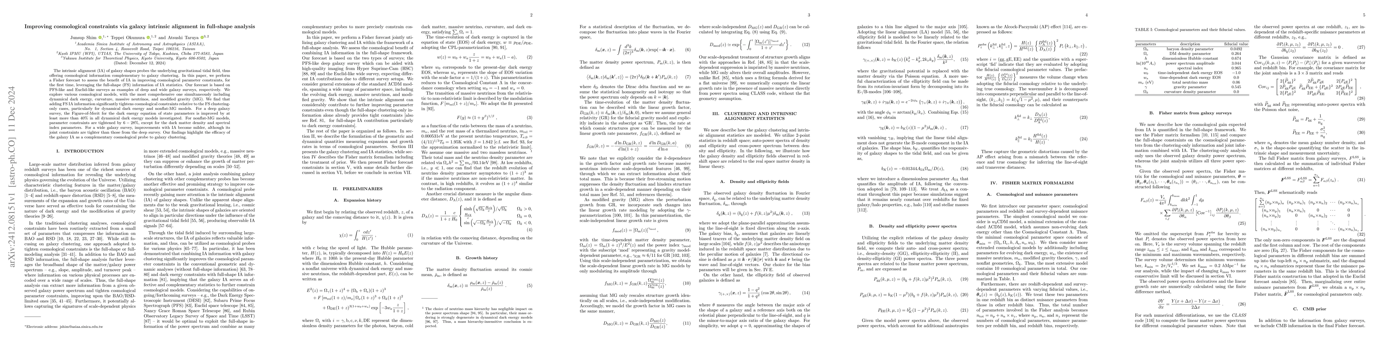 Thumbnail for Improving cosmological constraints via galaxy intrinsic alignment in
  full-shape analysis