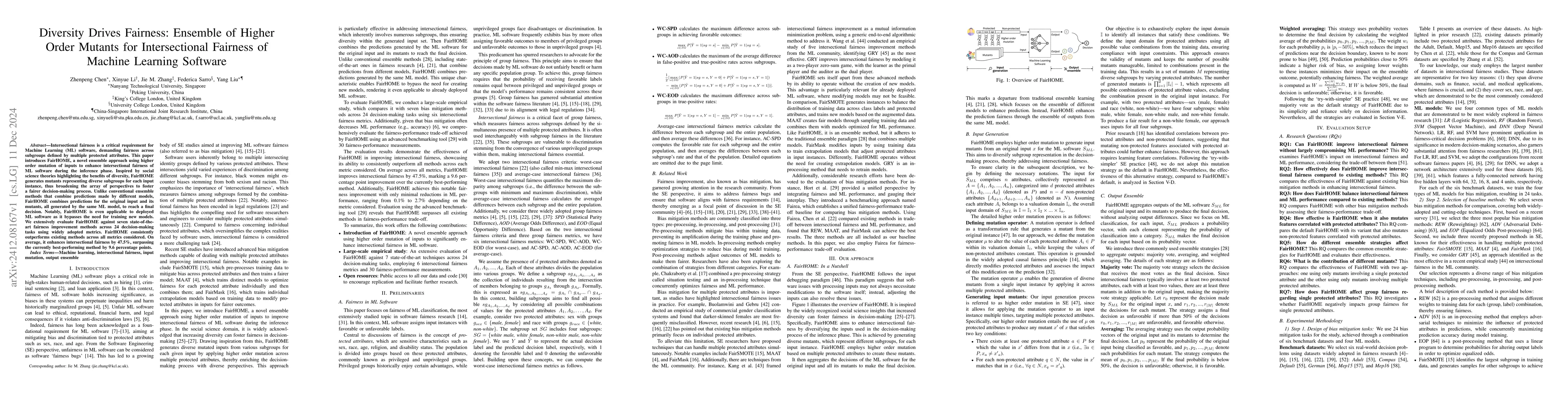 Thumbnail for Diversity Drives Fairness: Ensemble of Higher Order Mutants for
  Intersectional Fairness of Machine Learning Software