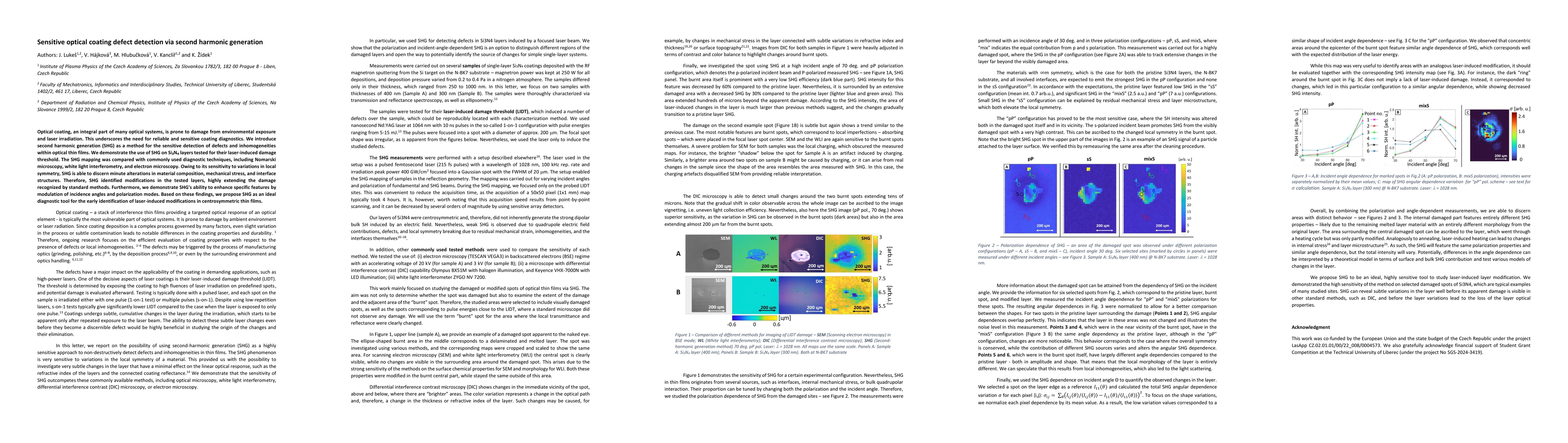 Thumbnail for Sensitive optical coating defect detection via second harmonic
  generation