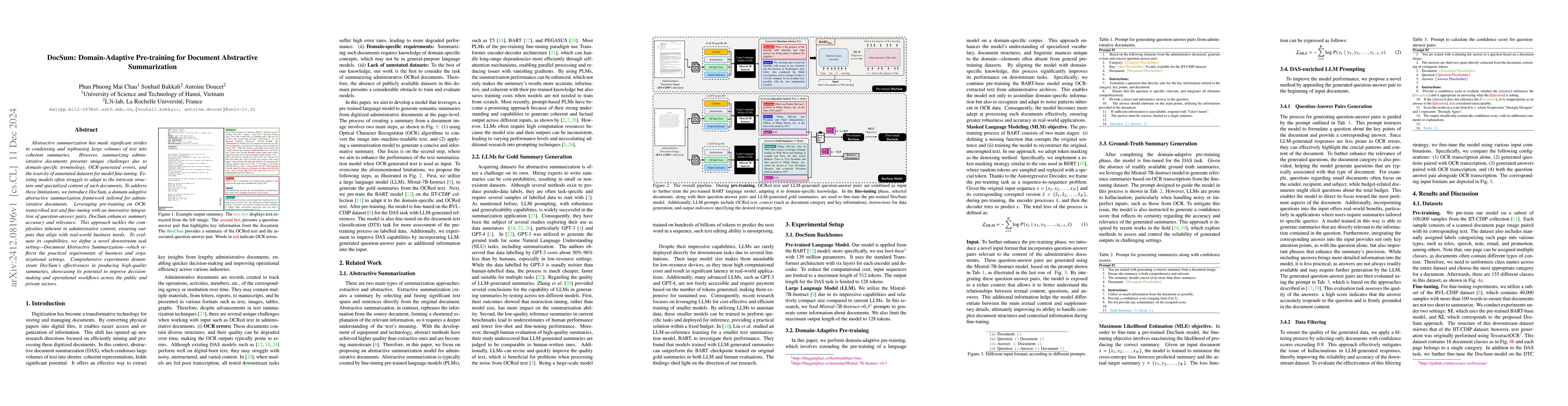 Thumbnail for DocSum: Domain-Adaptive Pre-training for Document Abstractive
  Summarization