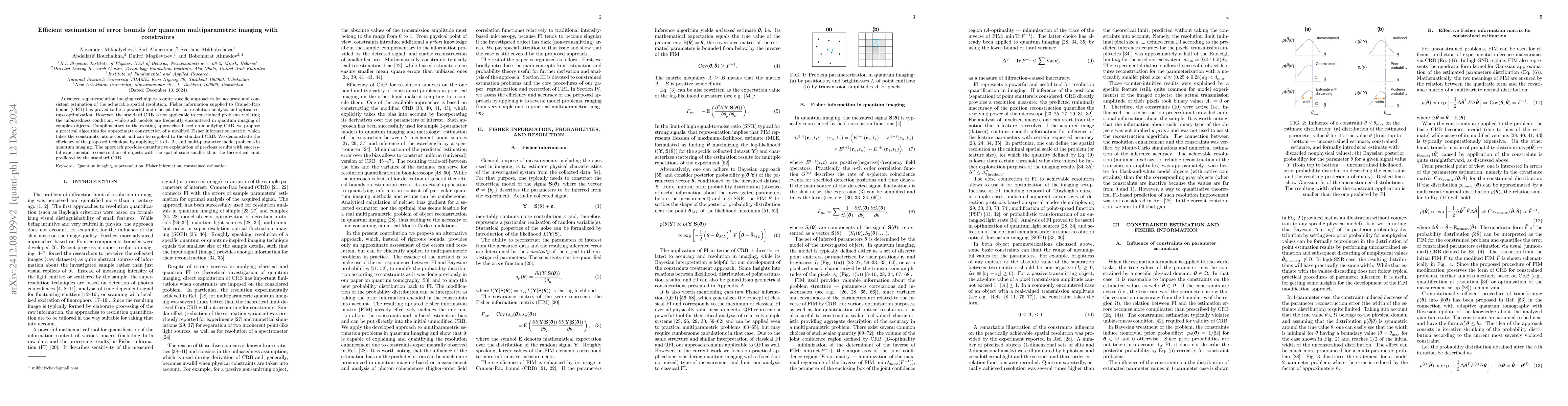 Thumbnail for Efficient estimation of error bounds for quantum multiparametric imaging
  with constraints