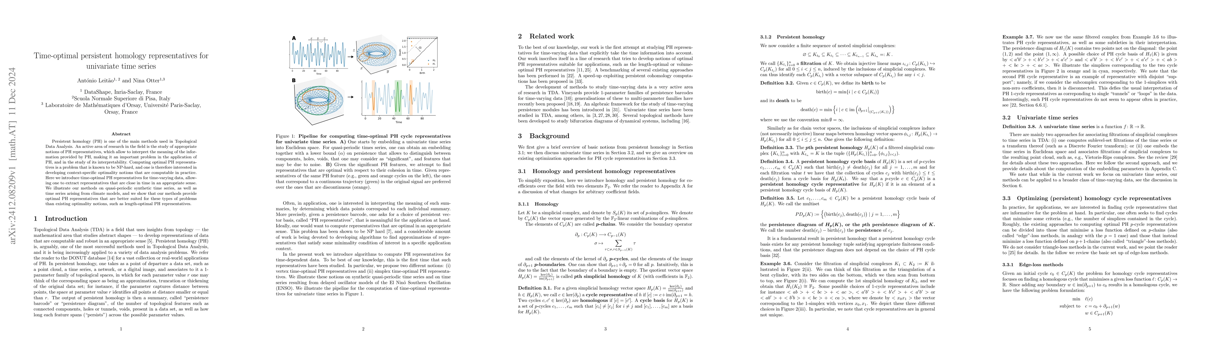 Thumbnail for Time-optimal persistent homology representatives for univariate time
  series