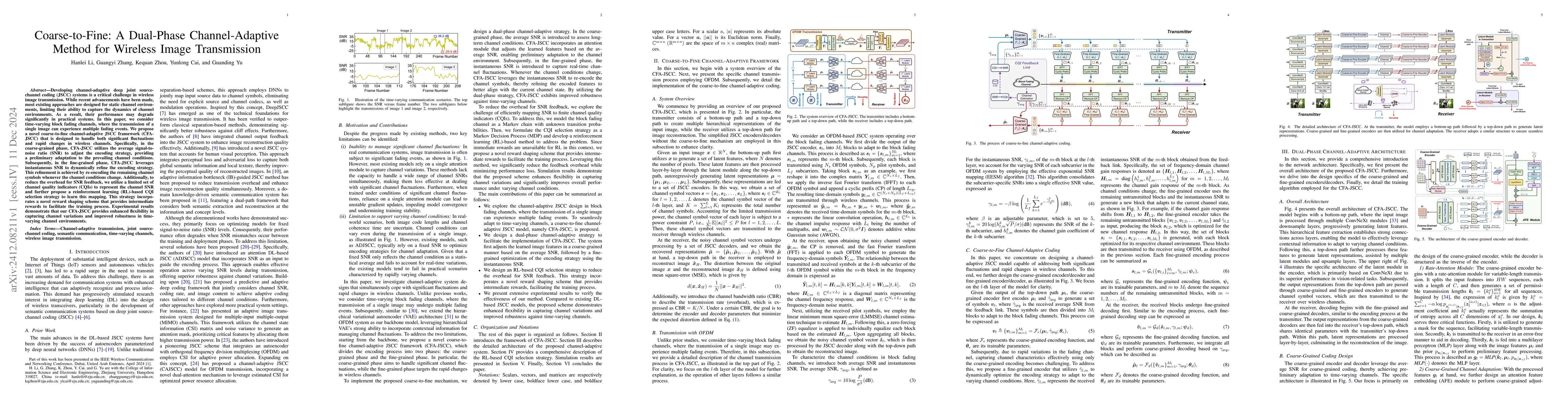 Thumbnail for Coarse-to-Fine: A Dual-Phase Channel-Adaptive Method for Wireless Image
  Transmission