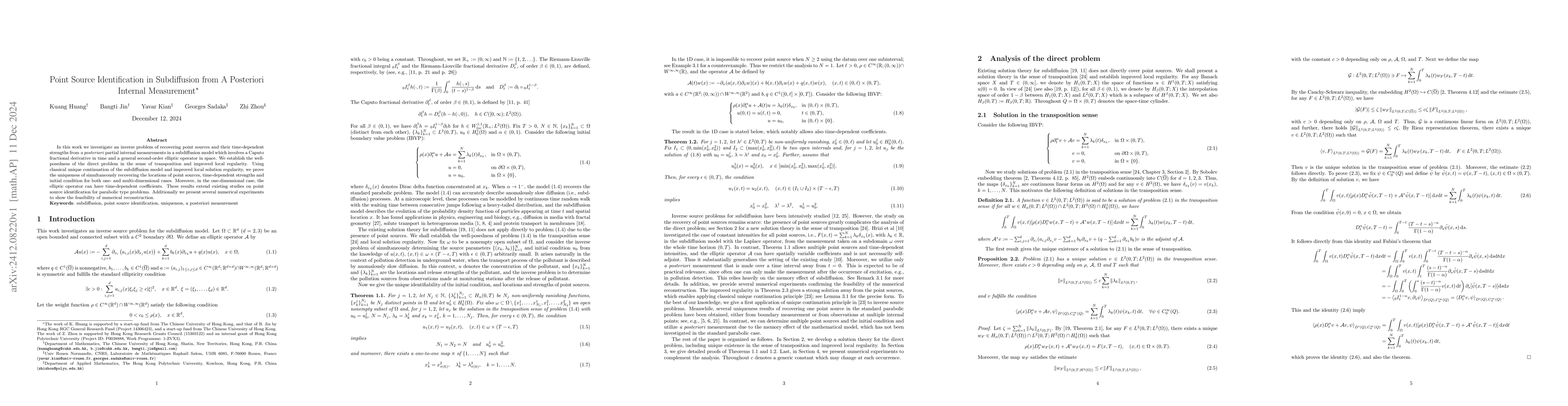 Thumbnail for Point Source Identification in Subdiffusion from A Posteriori Internal
  Measurement