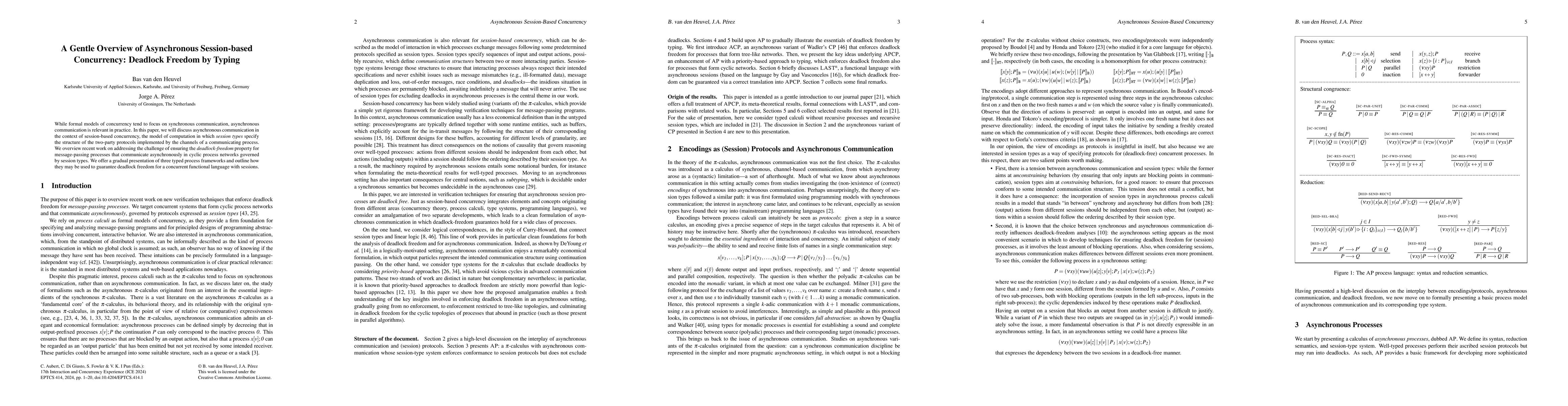 Thumbnail for A Gentle Overview of Asynchronous Session-based Concurrency: Deadlock
  Freedom by Typing