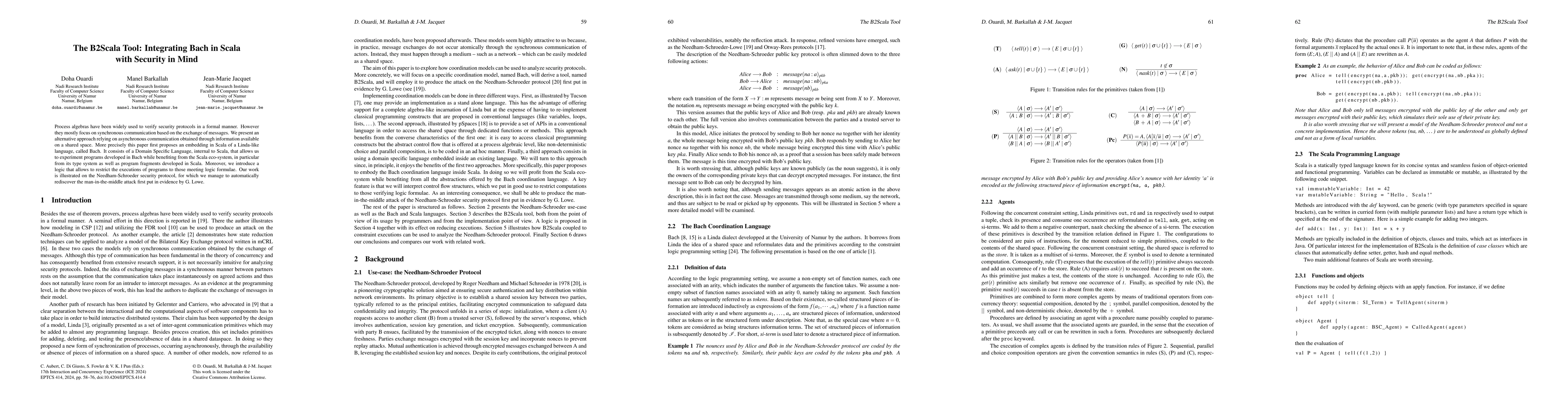 Thumbnail for The B2Scala Tool: Integrating Bach in Scala with Security in Mind