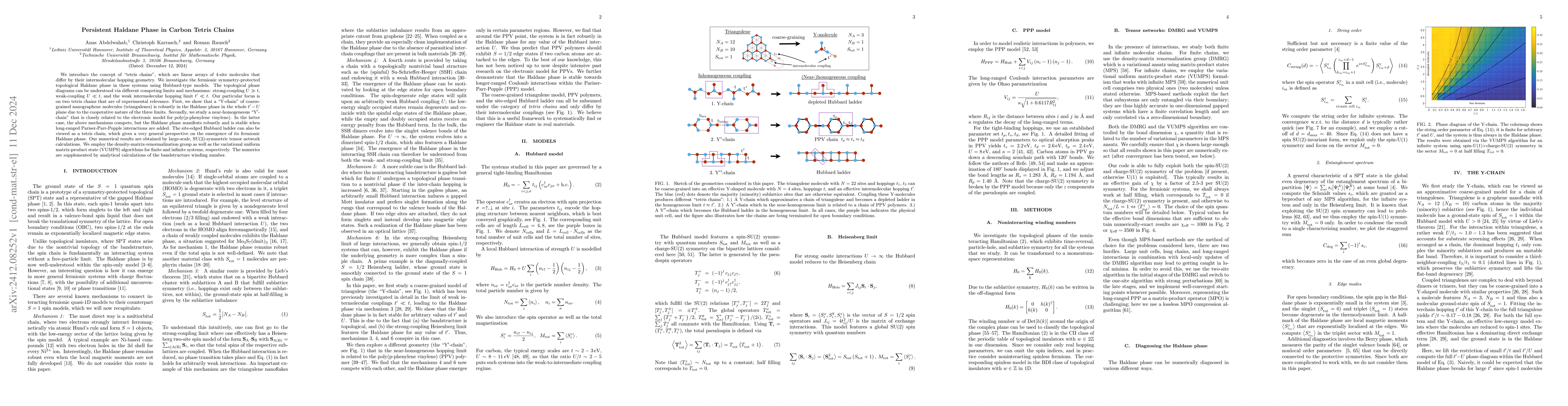 Thumbnail for Persistent Haldane Phase in Carbon Tetris Chains