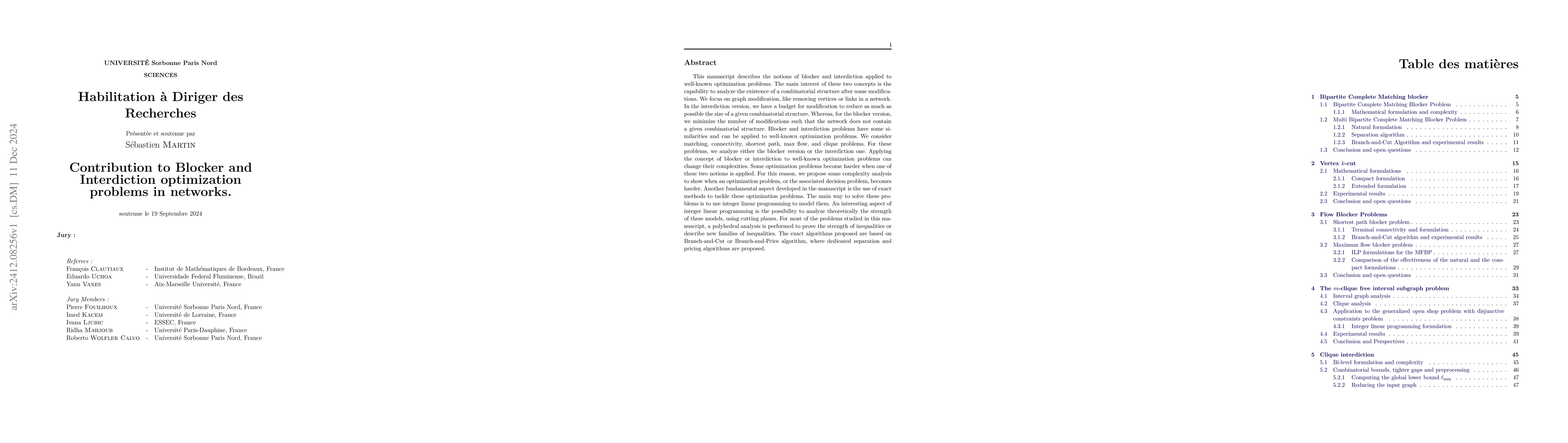 Thumbnail for Contribution to Blocker and Interdiction optimization problems in
  networks