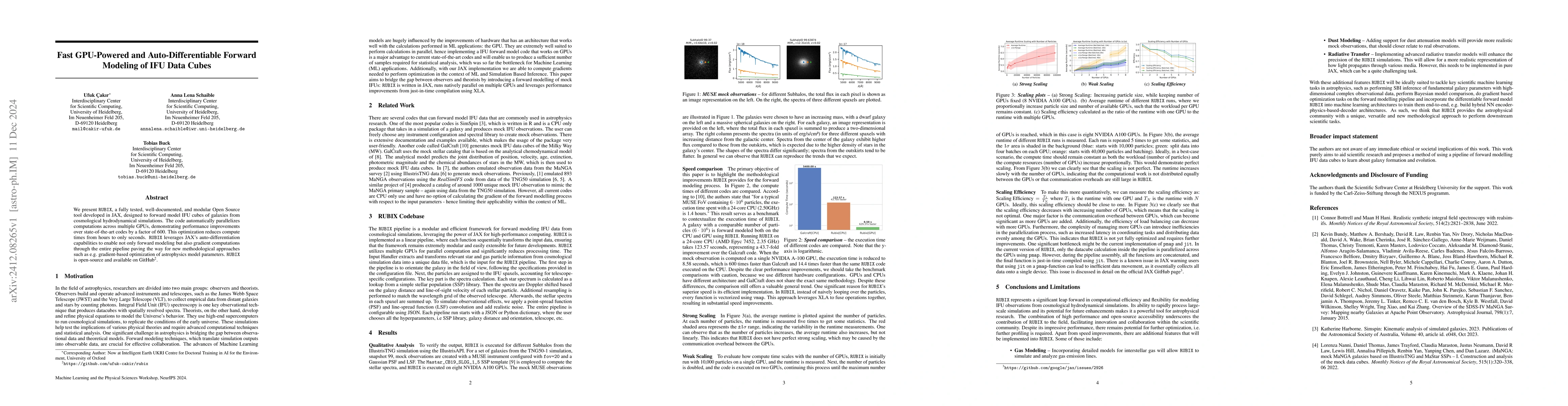 Thumbnail for Fast GPU-Powered and Auto-Differentiable Forward Modeling of IFU Data
  Cubes
