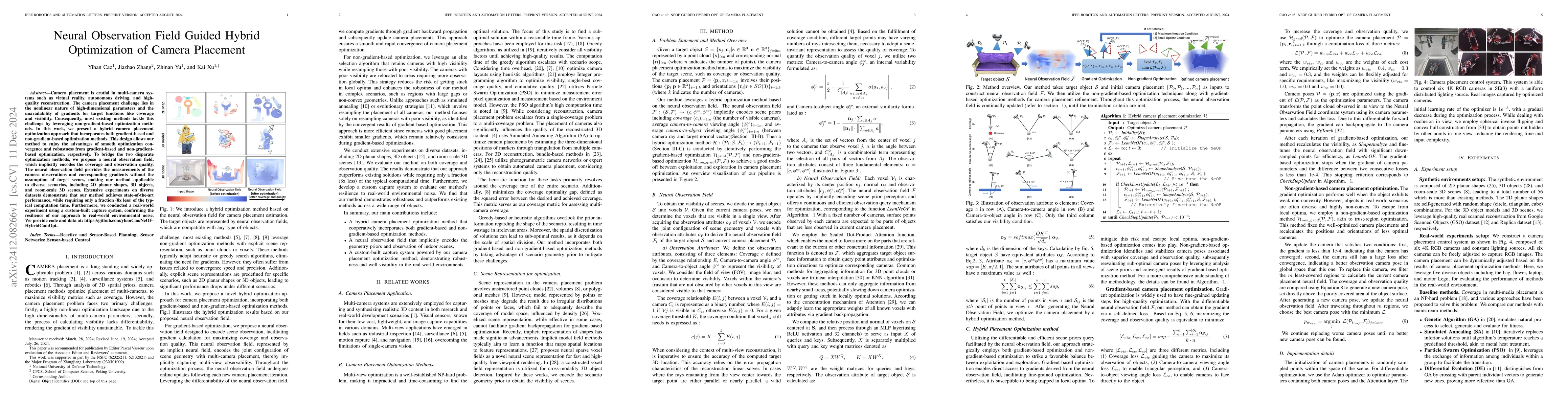 Thumbnail for Neural Observation Field Guided Hybrid Optimization of Camera Placement