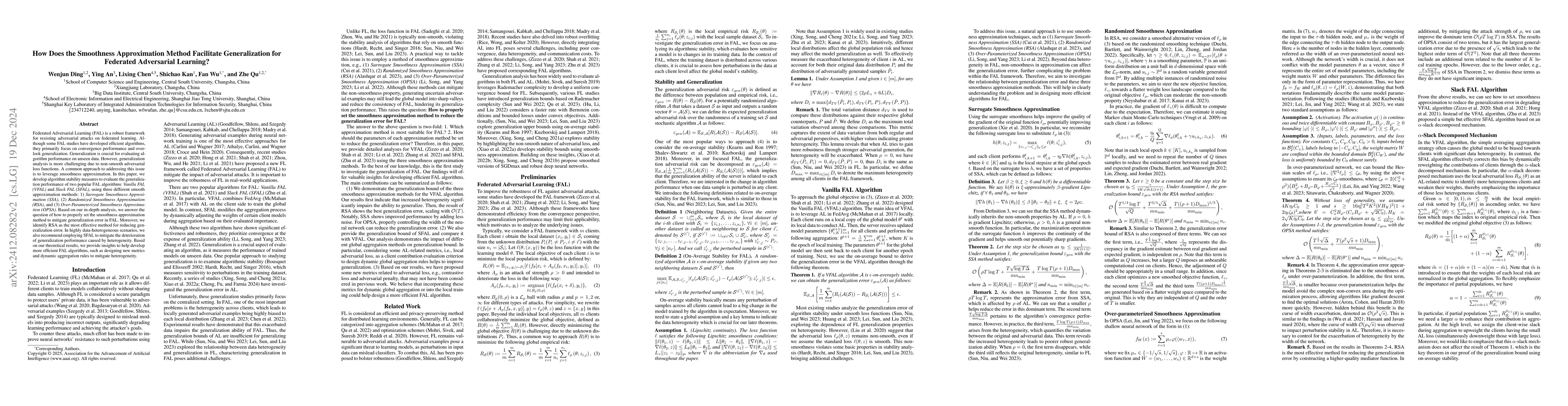Thumbnail for How Does the Smoothness Approximation Method Facilitate Generalization
  for Federated Adversarial Learning?