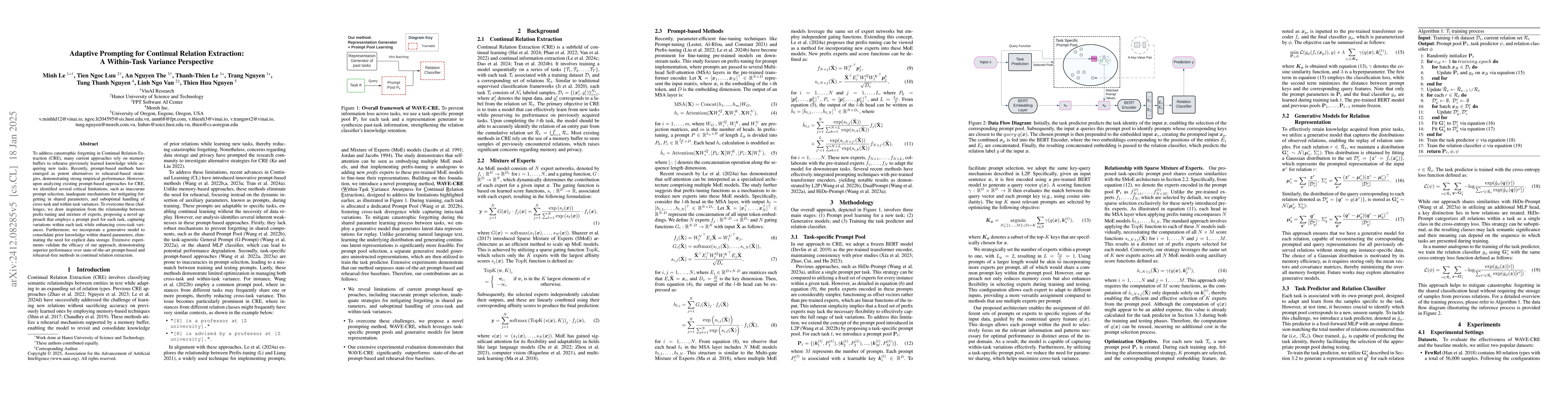 Thumbnail for Adaptive Prompting for Continual Relation Extraction: A Within-Task
  Variance Perspective