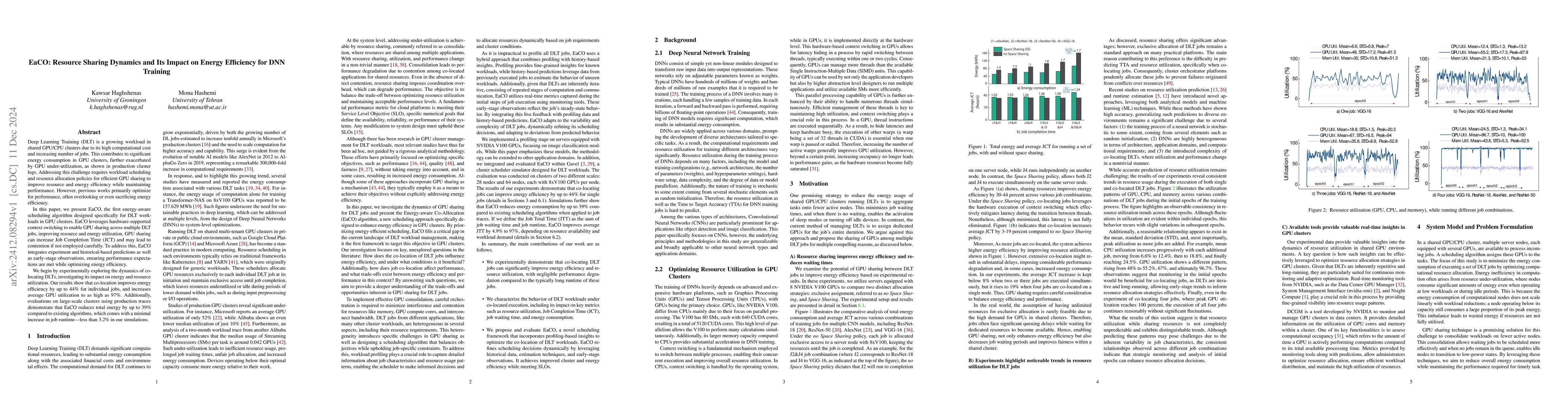 Thumbnail for EaCO: Resource Sharing Dynamics and Its Impact on Energy Efficiency for
  DNN Training