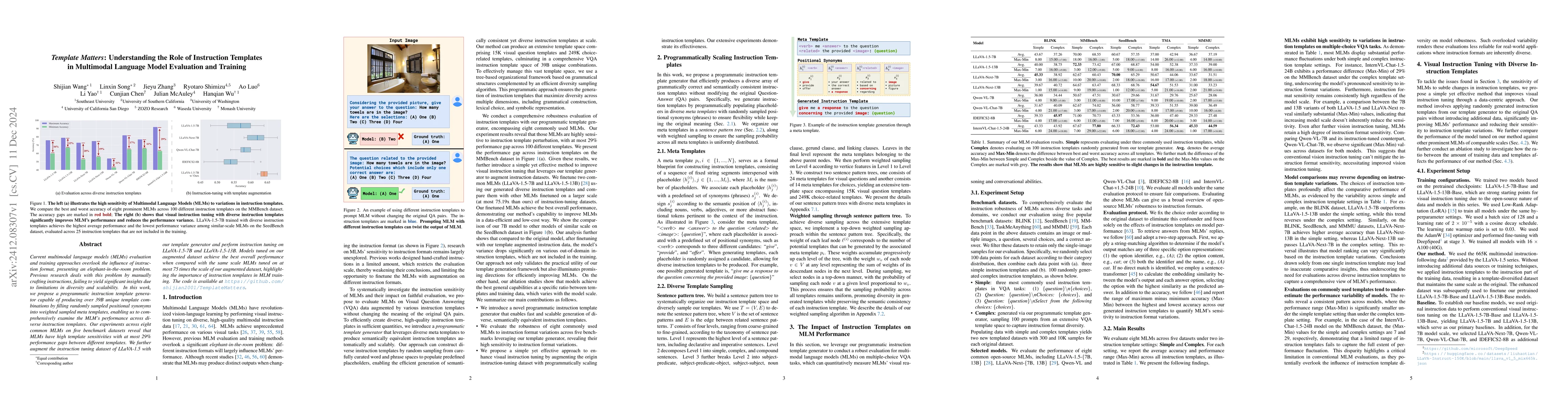 Thumbnail for Template Matters: Understanding the Role of Instruction Templates in
  Multimodal Language Model Evaluation and Training
