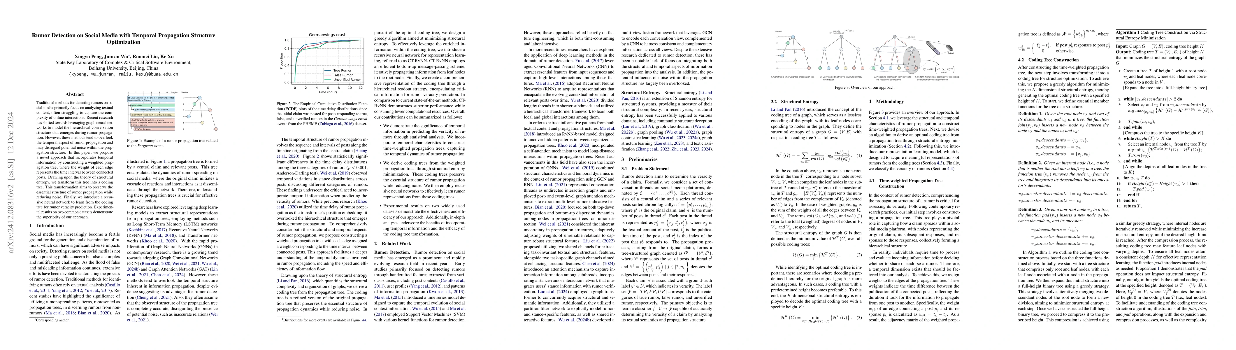 Thumbnail for Rumor Detection on Social Media with Temporal Propagation Structure
  Optimization
