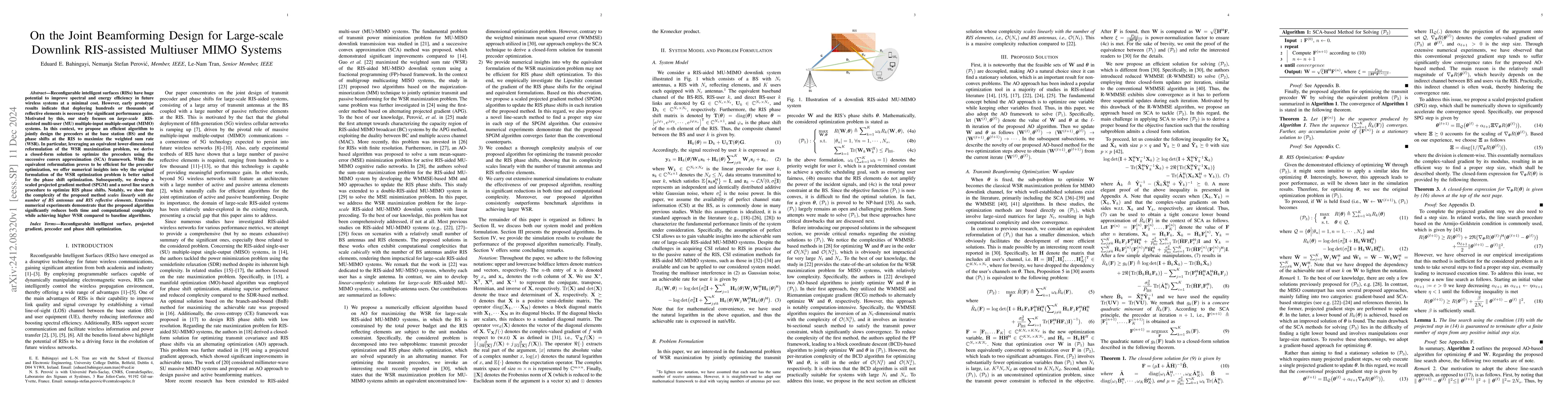 Thumbnail for On the Joint Beamforming Design for Large-scale Downlink RIS-assisted
  Multiuser MIMO Systems