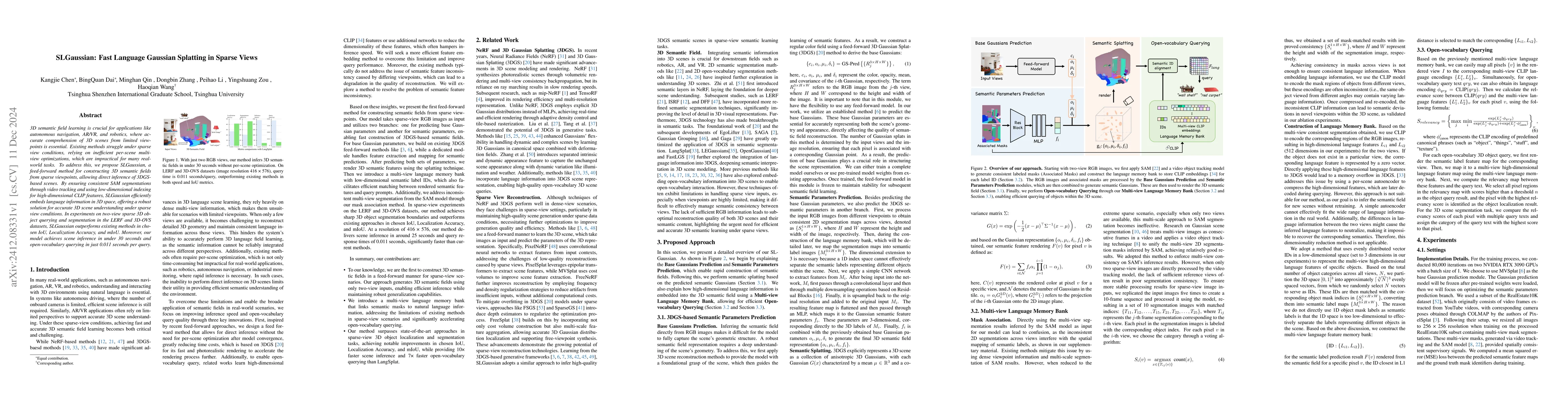 Thumbnail for SLGaussian: Fast Language Gaussian Splatting in Sparse Views