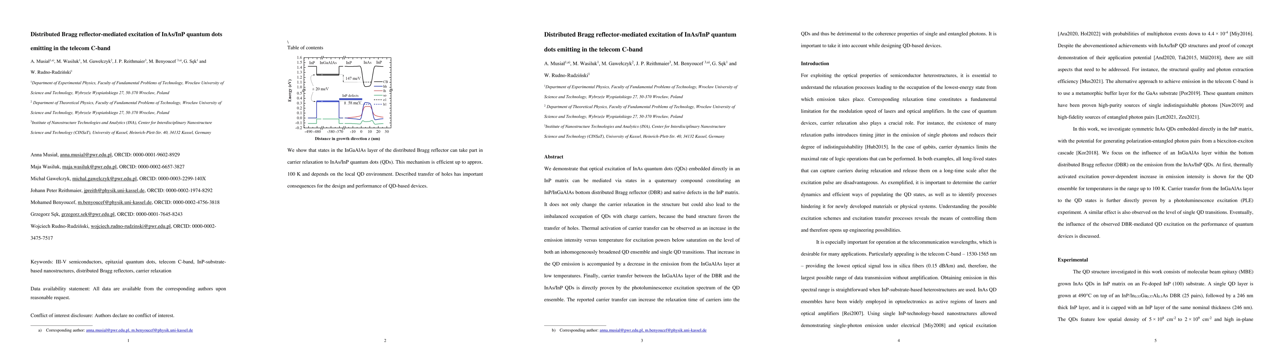 Thumbnail for Distributed Bragg reflector-mediated excitation of InAs/InP quantum dots
  emitting in the telecom C-band