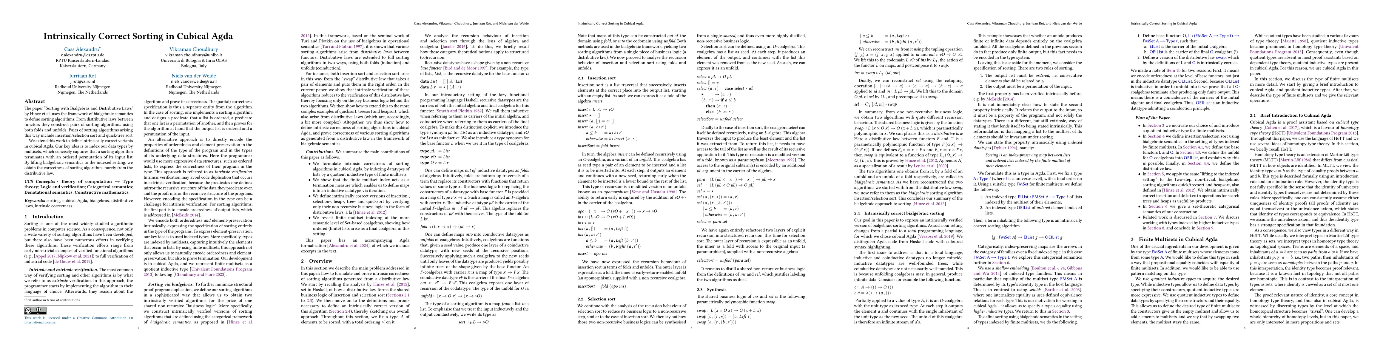 Thumbnail for Intrinsically Correct Sorting in Cubical Agda