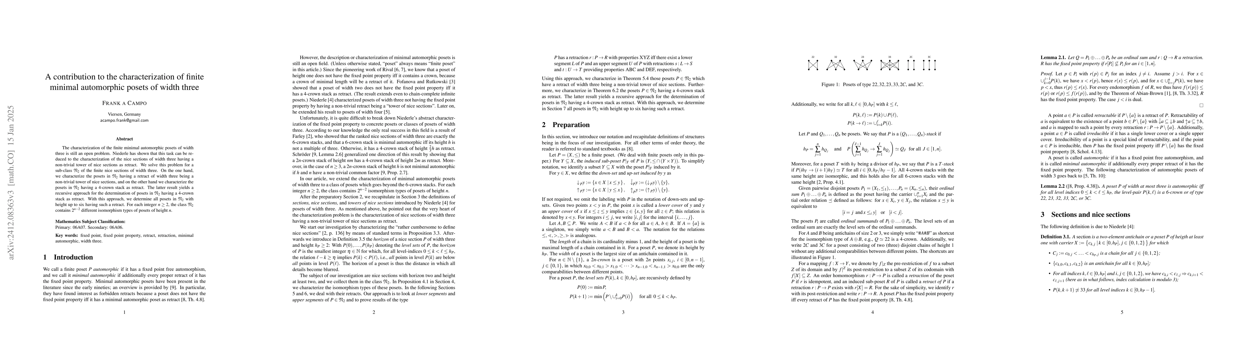 Thumbnail for A contribution to the characterization of minimal automorphic posets of
  width three