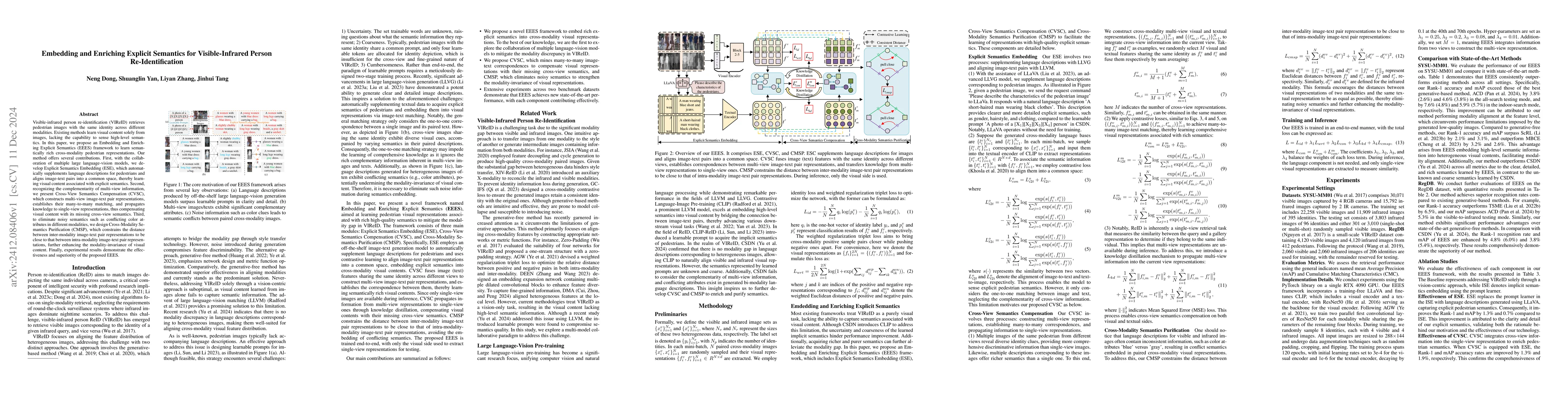 Thumbnail for Embedding and Enriching Explicit Semantics for Visible-Infrared Person
  Re-Identification