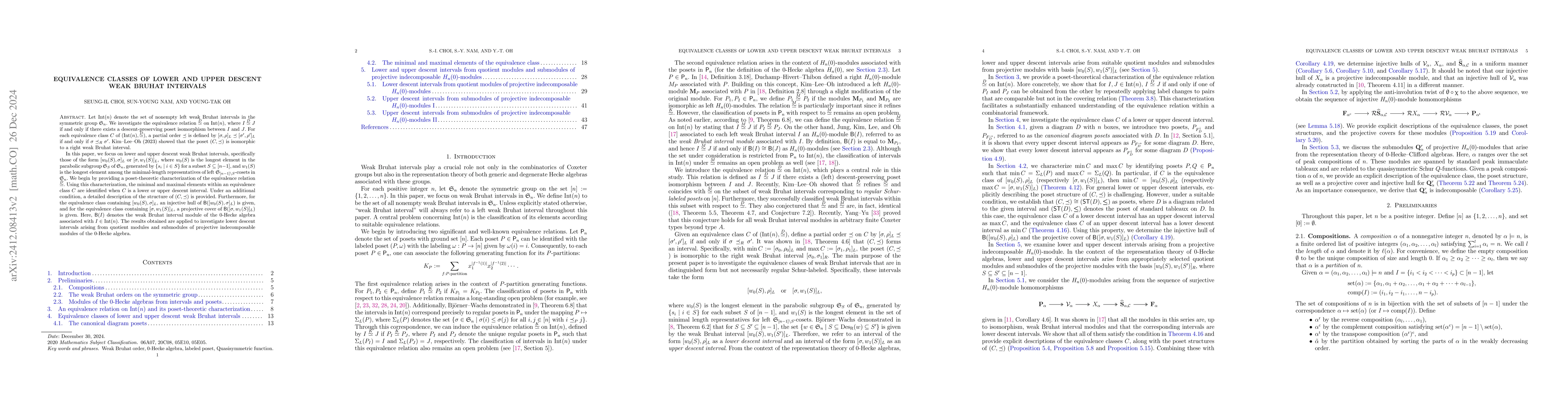 Thumbnail for Equivalence classes of lower and upper descent weak Bruhat intervals