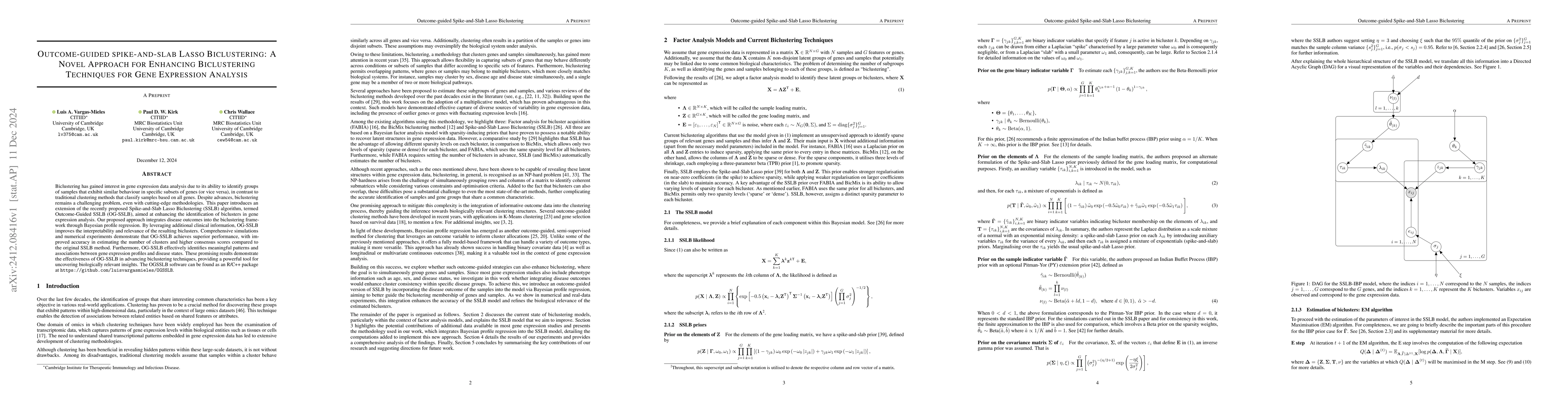 Thumbnail for Outcome-guided spike-and-slab Lasso Biclustering: A Novel Approach for
  Enhancing Biclustering Techniques for Gene Expression Analysis