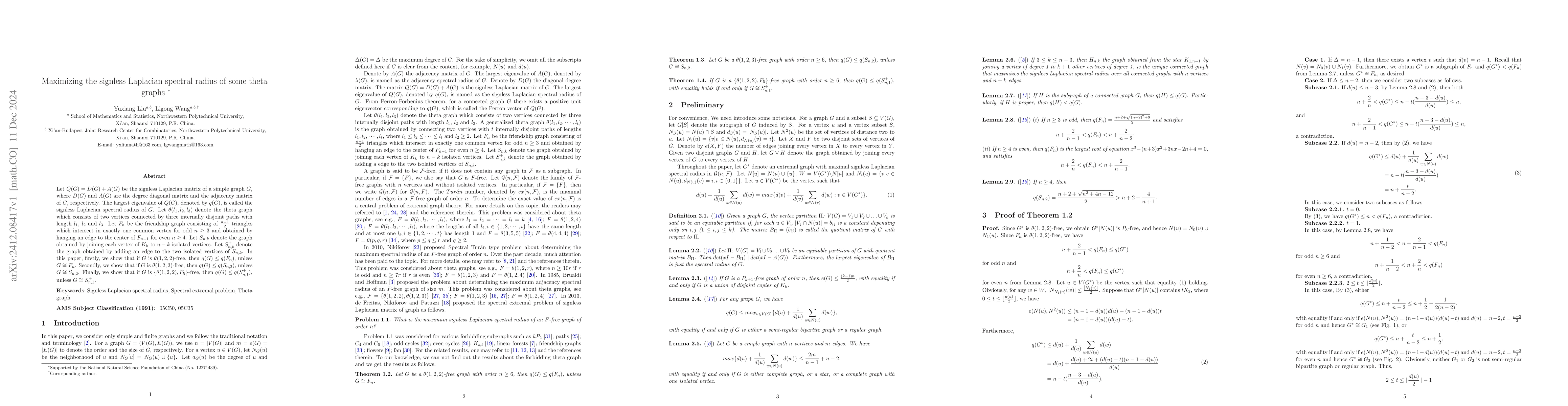 Thumbnail for Maximizing the signless Laplacian spectral radius of some theta graphs