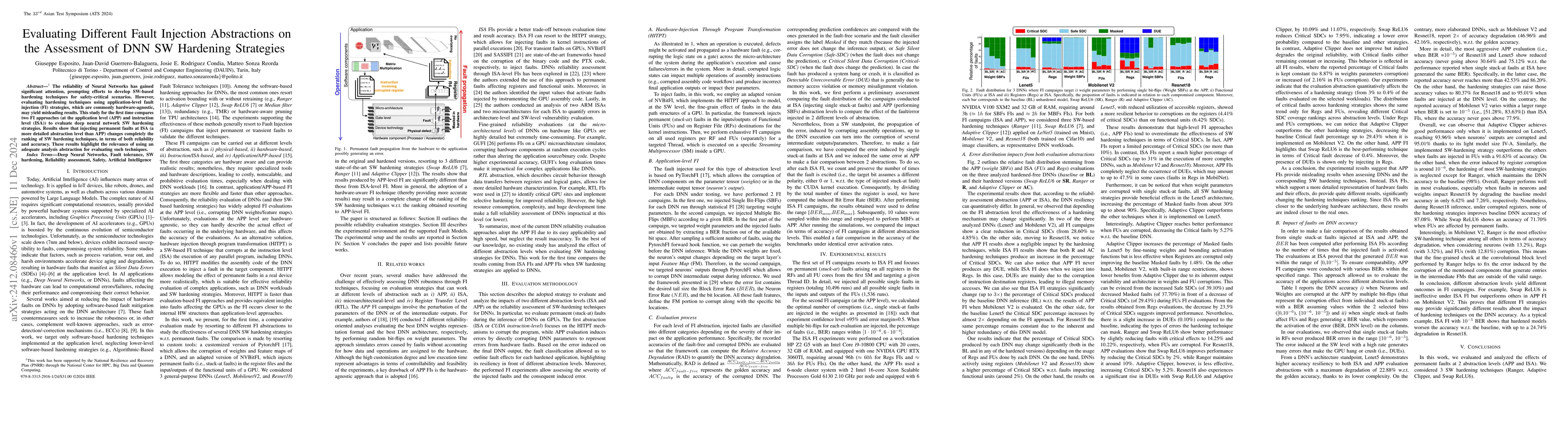 Thumbnail for Evaluating Different Fault Injection Abstractions on the Assessment of
  DNN SW Hardening Strategies
