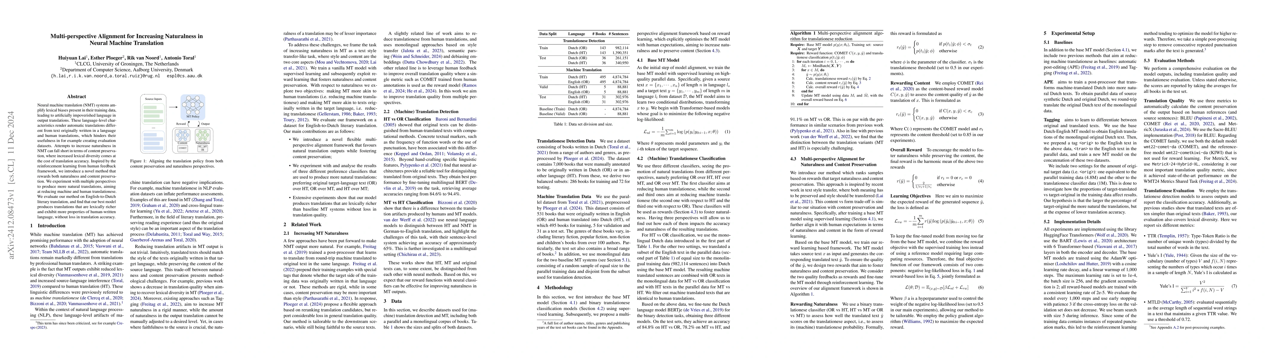 Thumbnail for Multi-perspective Alignment for Increasing Naturalness in Neural Machine
  Translation