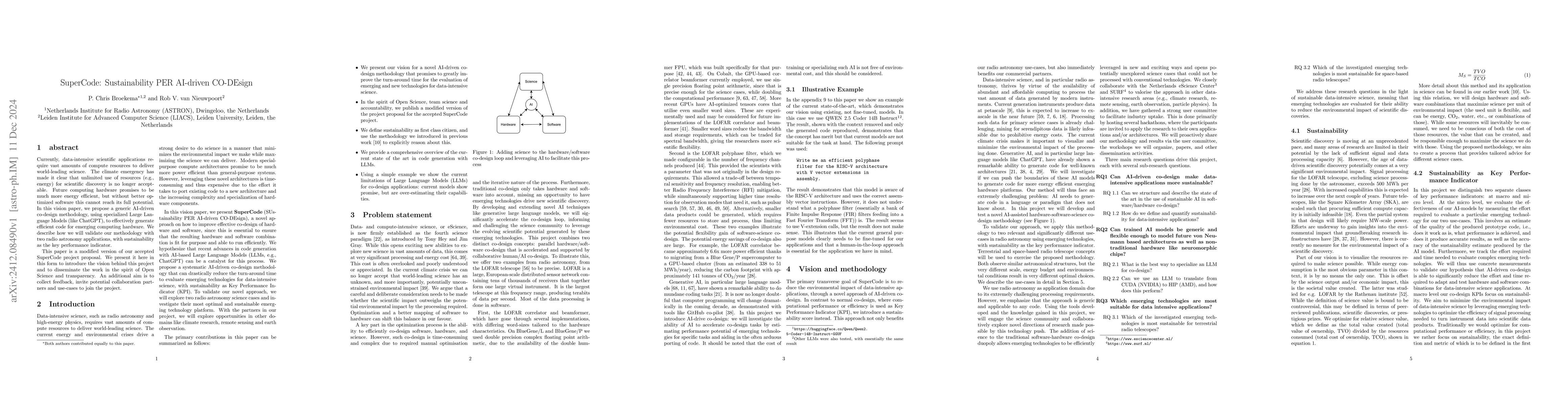 Thumbnail for SuperCode: Sustainability PER AI-driven CO-DEsign