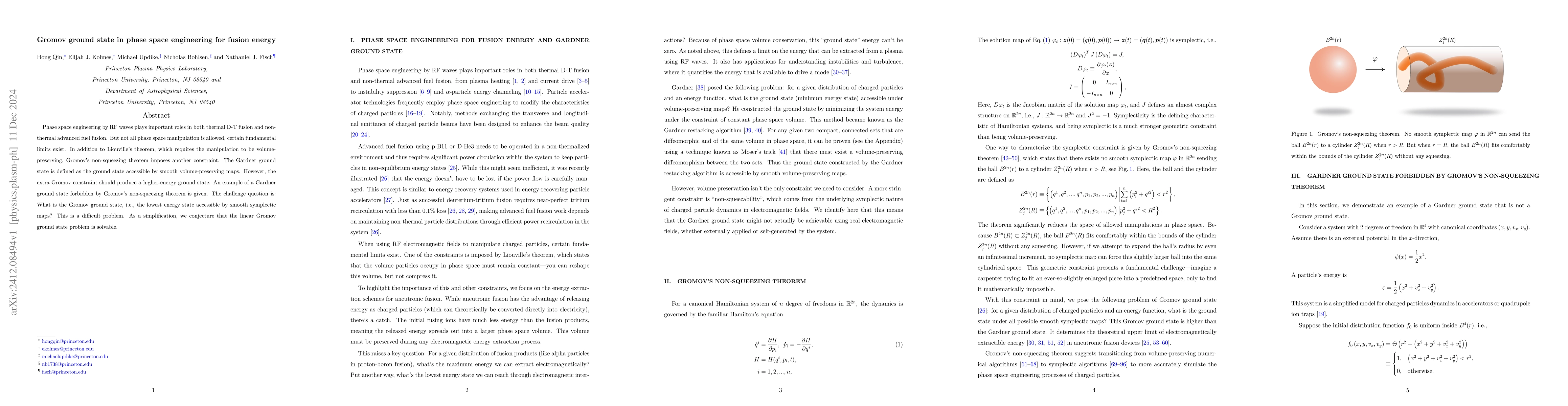 Thumbnail for Gromov ground state in phase space engineering for fusion energy