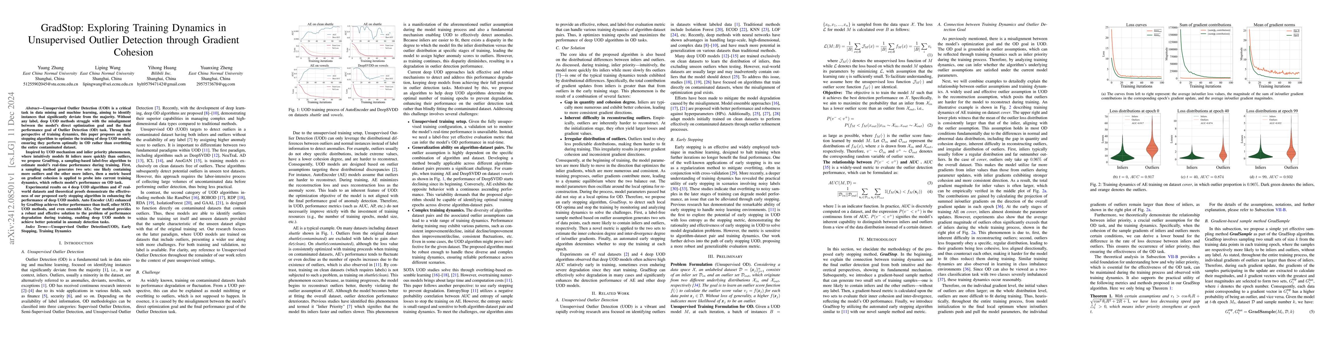 Thumbnail for GradStop: Exploring Training Dynamics in Unsupervised Outlier Detection
  through Gradient Cohesion