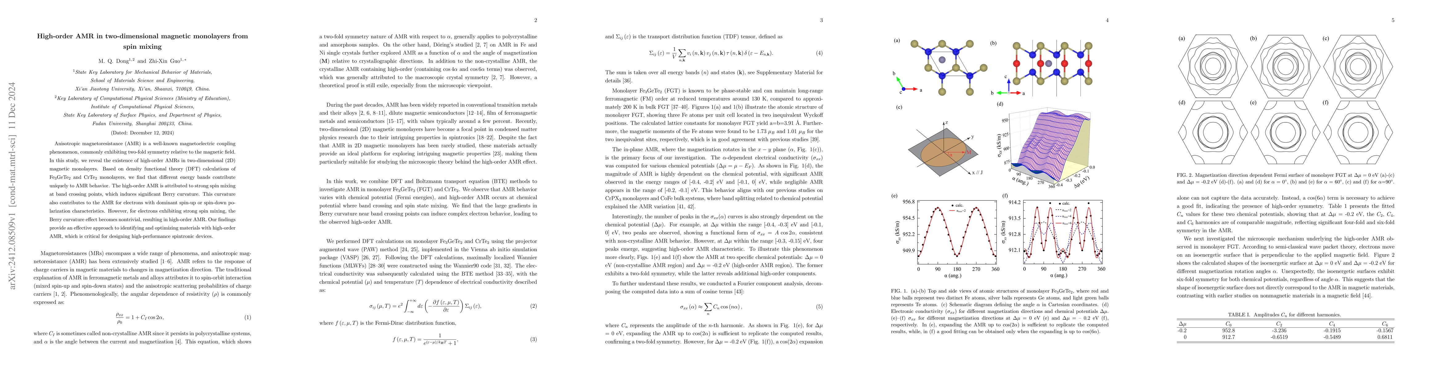 Thumbnail for High-order AMR in two-dimensional magnetic monolayers from spin mixing