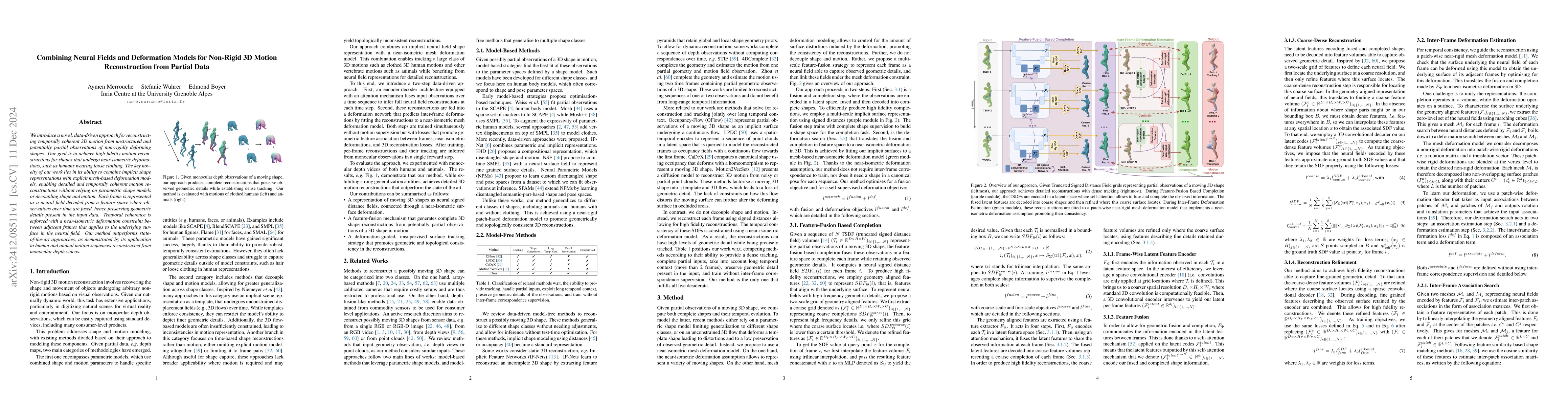 Thumbnail for Combining Neural Fields and Deformation Models for Non-Rigid 3D Motion
  Reconstruction from Partial Data