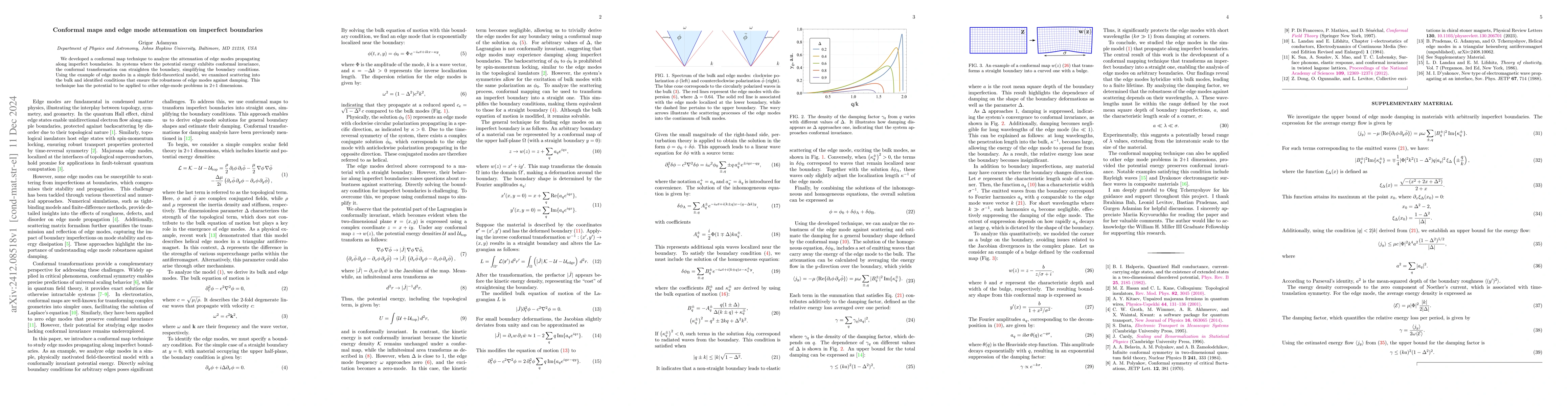 Thumbnail for Conformal maps and edge mode attenuation on imperfect boundaries