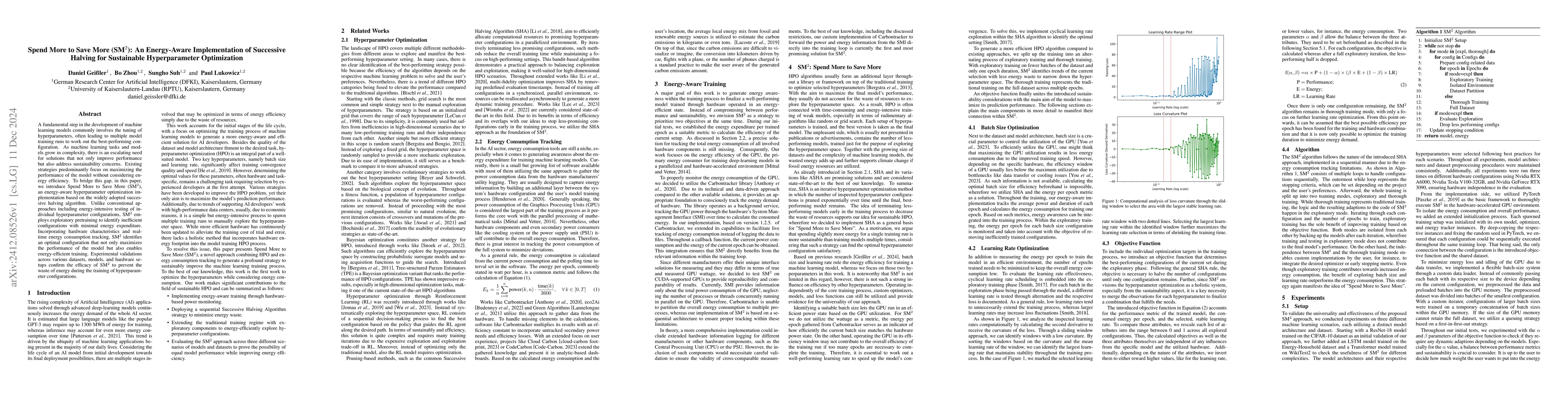 Thumbnail for Spend More to Save More (SM2): An Energy-Aware Implementation of
  Successive Halving for Sustainable Hyperparameter Optimization