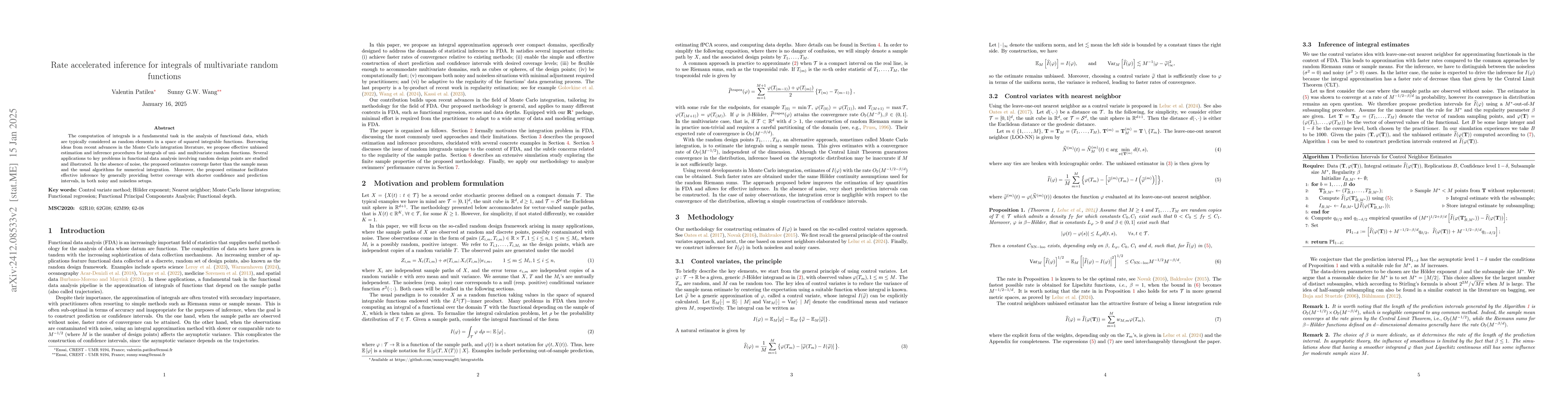 Thumbnail for Rate accelerated inference for integrals of multivariate random
  functions
