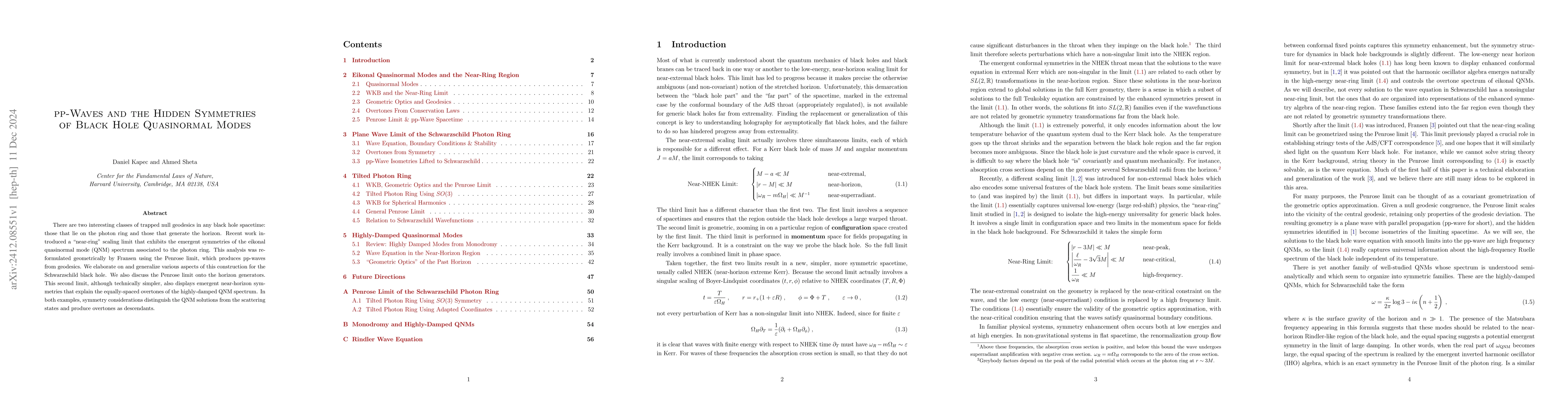 Thumbnail for pp-Waves and the Hidden Symmetries of Black Hole Quasinormal Modes