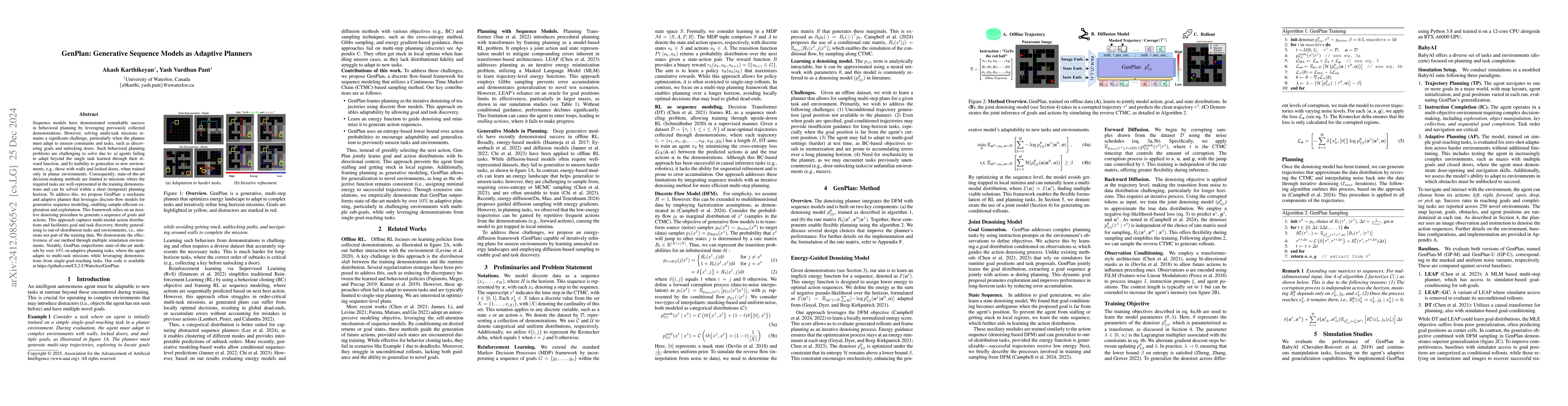 Thumbnail for GenPlan: Generative sequence models as adaptive planners
